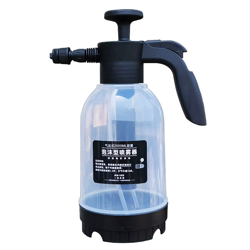 1Pc 2L Car Wash Watering Can Air Pressure Spray Can Hand Pressure Cleaner Car Cleaning Sprayer Manual Snow Cleaning Foam Nozzle