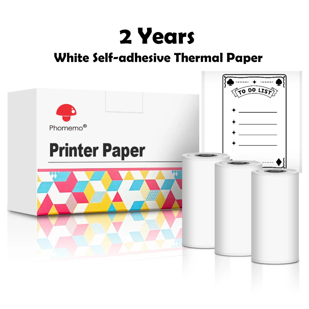 Compact Mini Thermal Printer T02 - Pocket-Sized DIY Label Maker with Self-Adhesive Sticker Capability