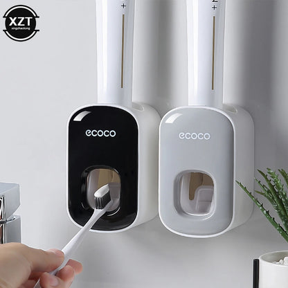 Toothpaste Dispenser Wall Mount Bathroom Waterproof Toothpaste Squeezer Toothbrush Holde Bathroom Accessories