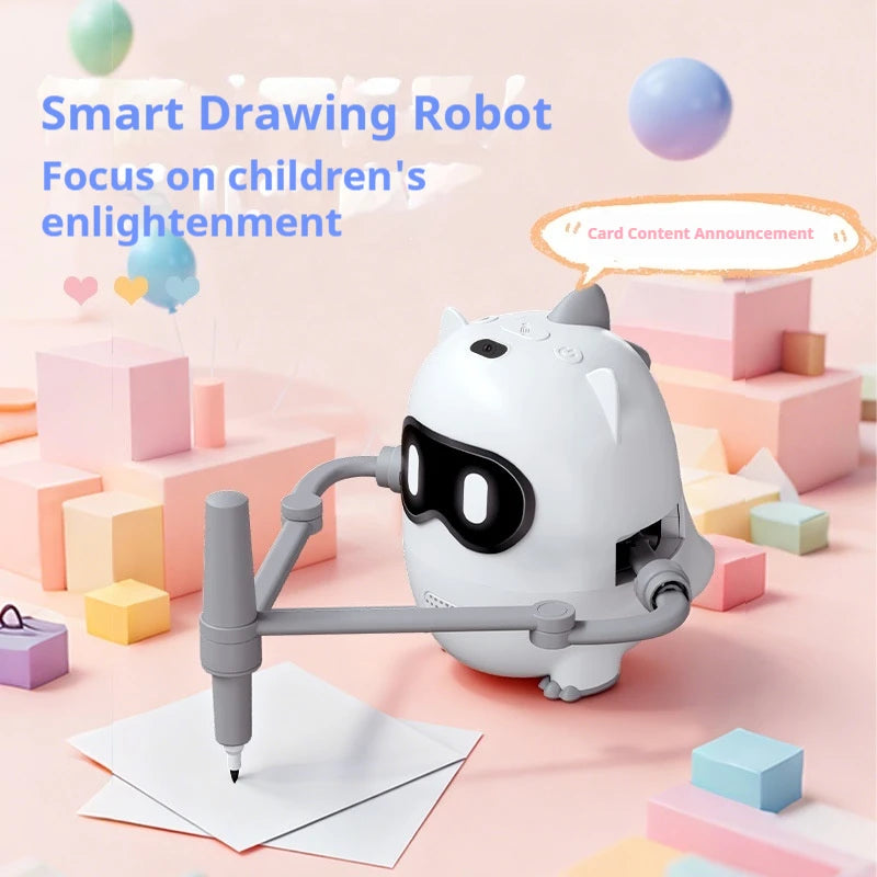 Generic Smart Dinosaur Drawing Robot Intelligent Early Education Toy Card Voice Broadcast for Toddlers Kids Preschool Learning