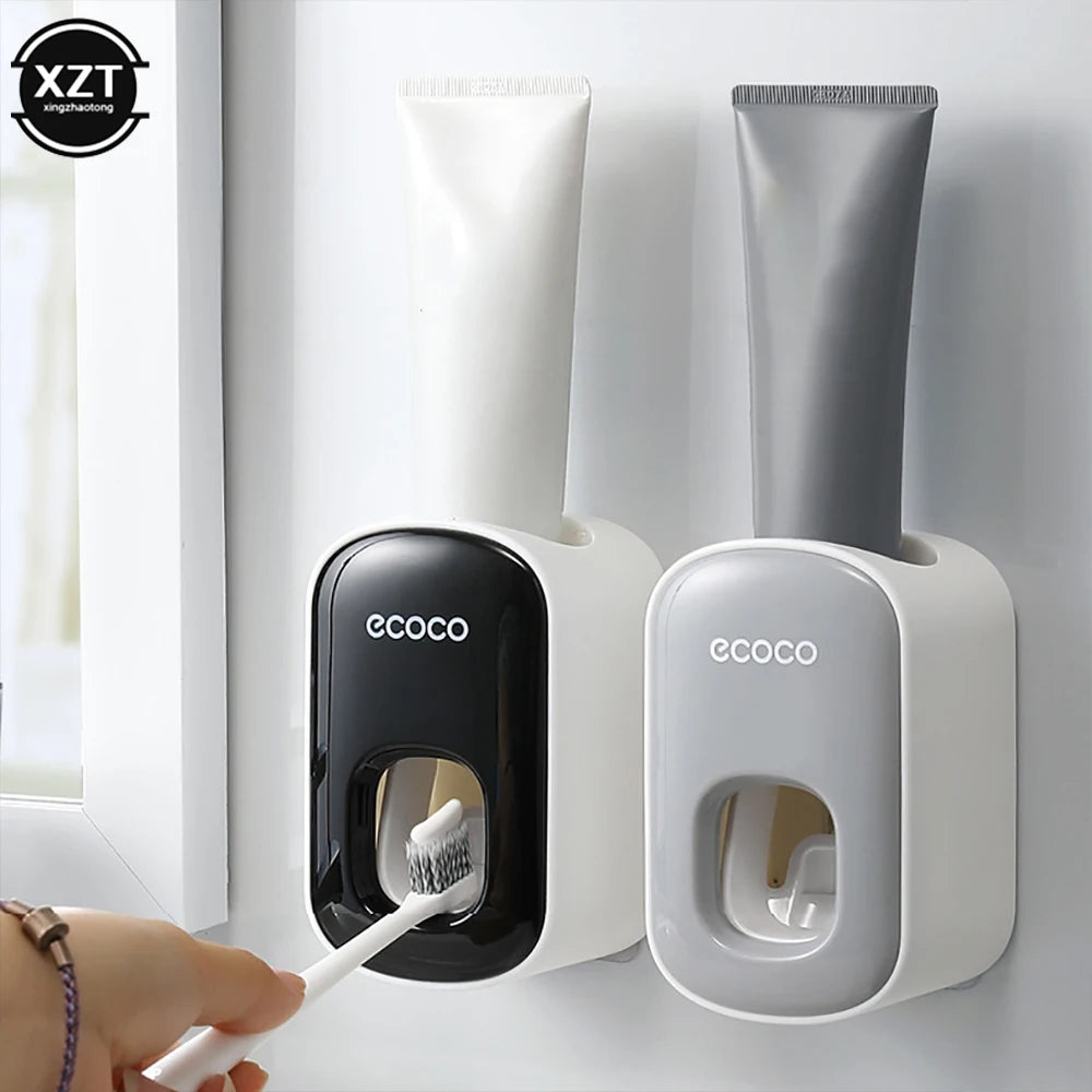 Toothpaste Dispenser Wall Mount Bathroom Waterproof Toothpaste Squeezer Toothbrush Holde Bathroom Accessories