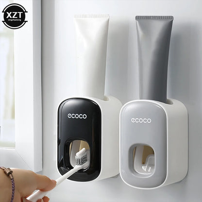 Toothpaste Dispenser Wall Mount Bathroom Waterproof Toothpaste Squeezer Toothbrush Holde Bathroom Accessories
