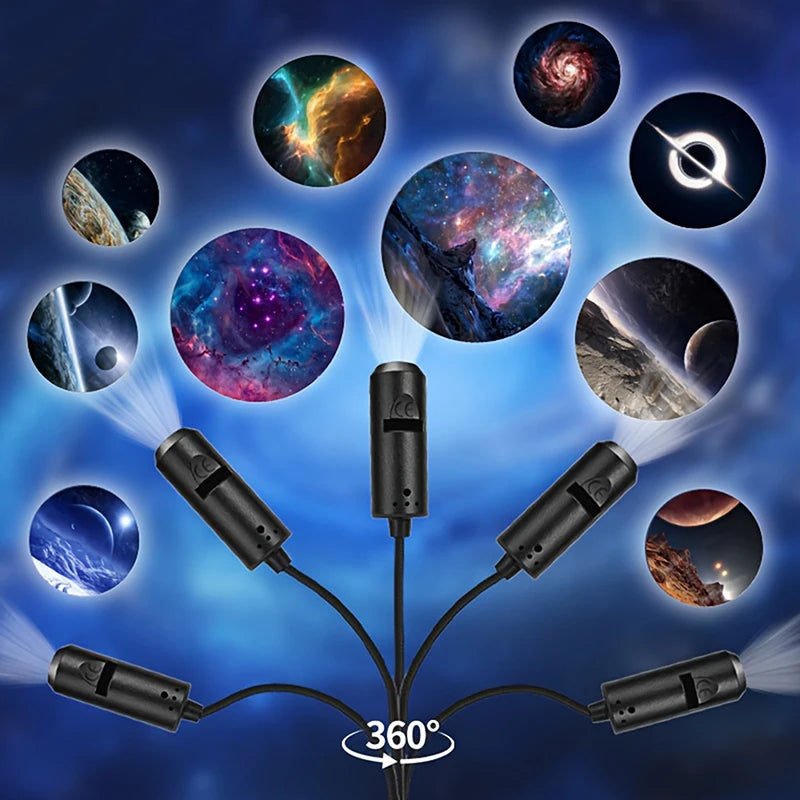 1Pc LED Galaxy Projection Light 1 Light+10 Pictures Change, LED Galaxy Projector, Starry Sky Lighting Night Light‘