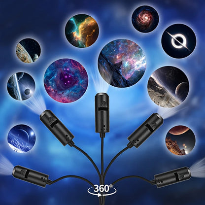 1Pc LED Galaxy Projection Light 1 Light+10 Pictures Change, LED Galaxy Projector, Starry Sky Lighting Night Light‘