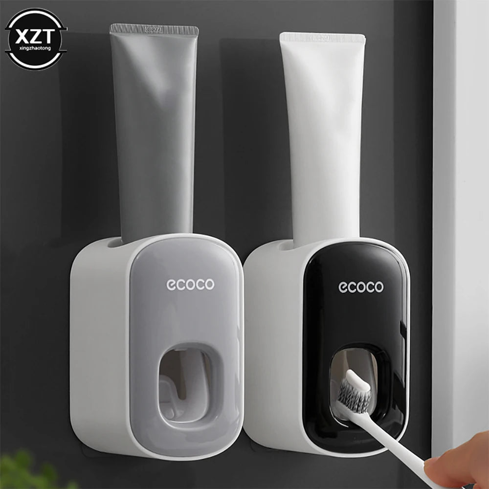 Toothpaste Dispenser Wall Mount Bathroom Waterproof Toothpaste Squeezer Toothbrush Holde Bathroom Accessories